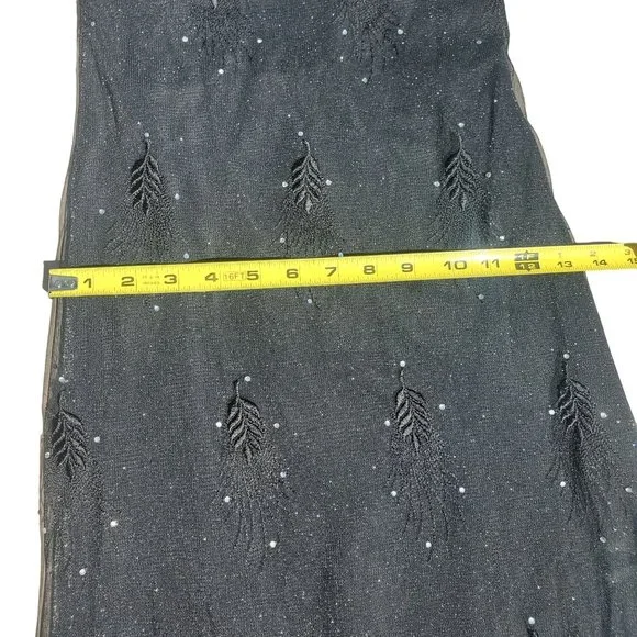 90s/Y2K Vintage Black Lace Up Back Maxi Dress - Picture 9 of 13